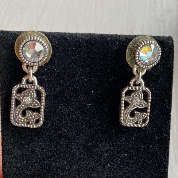 Brighton retired Pacific Heights silver dangle post earrings - Picture 1 of 4